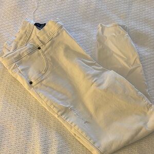 HUE Women's  White Distressed Leggings